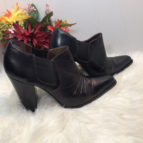 BCBGMaxAzria Shoes - BCBG Black Leather Western Booties Shoes